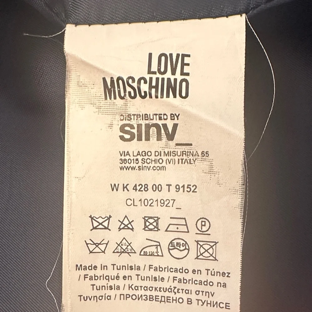 Love Moschino Navy Wool Coat – Classic Tailored Designer Style Size S - Picture 12 of 14